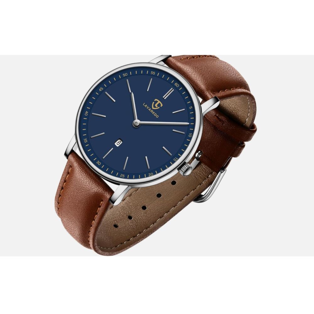 Wristwatch  Mens Minimalist Fashion Simple‎ 05-M8S-BrowmnBlue Lavaredo